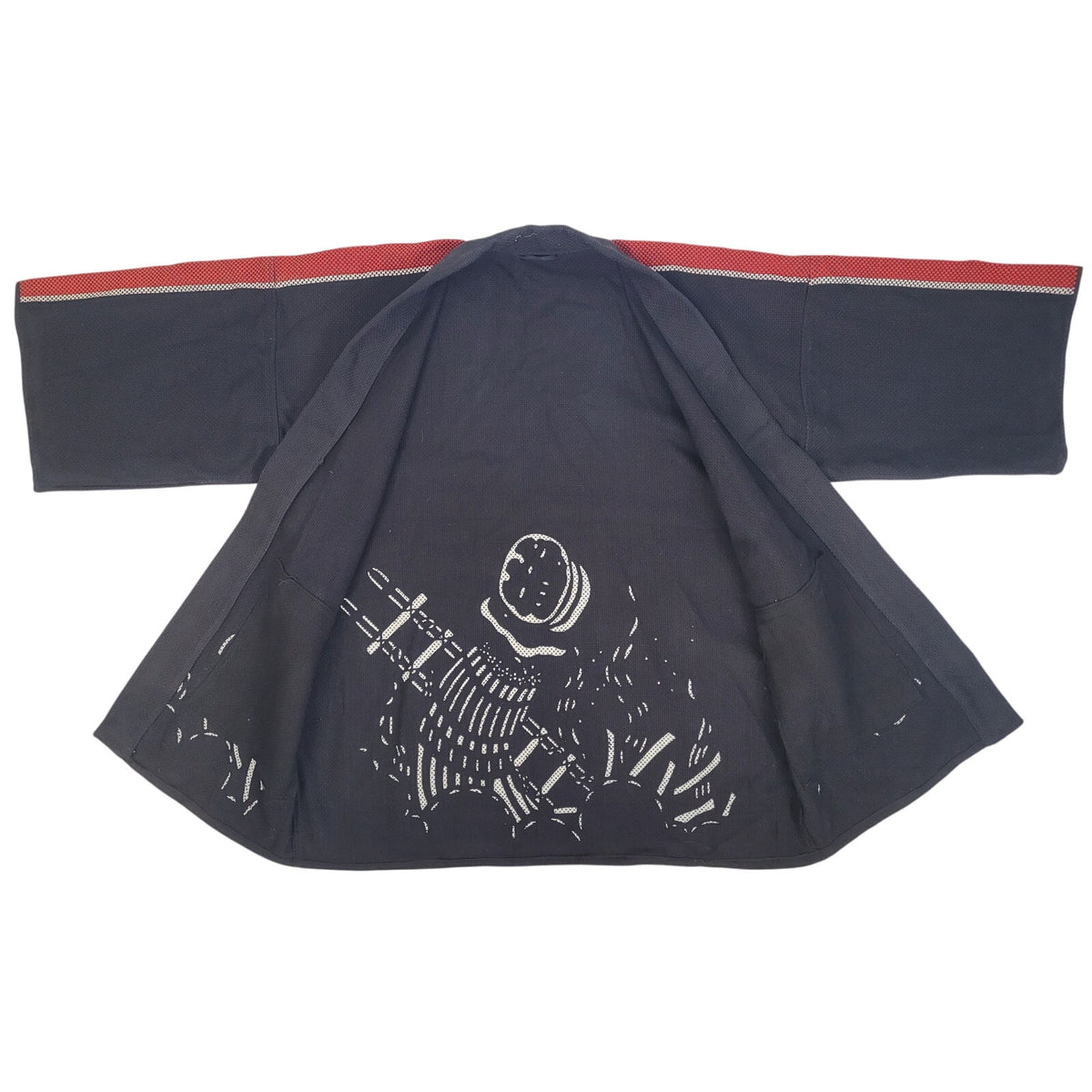 Happi Kimono Sashiko Fire Fighter Fireman Traditional Hanten Jacket Japanese XL