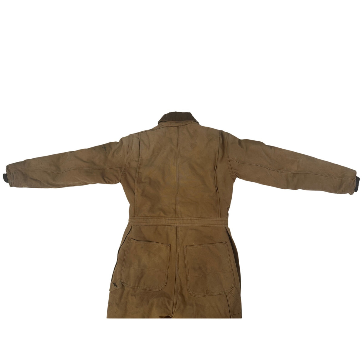 Vintage 1980s Carhartt 968QZ Brown Duck Quilt-Lined Coveralls Men's Sz 38R
