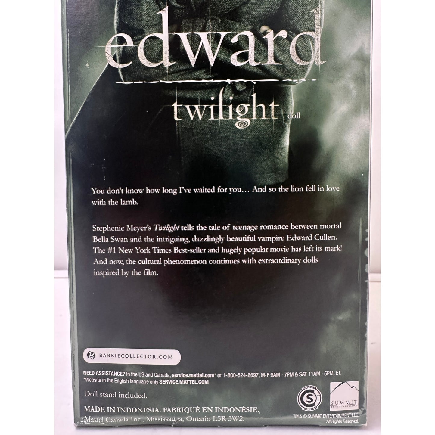 2009 Mattel Barbie Collector Twilight Saga Edward Cullen Doll Pink Label NIB