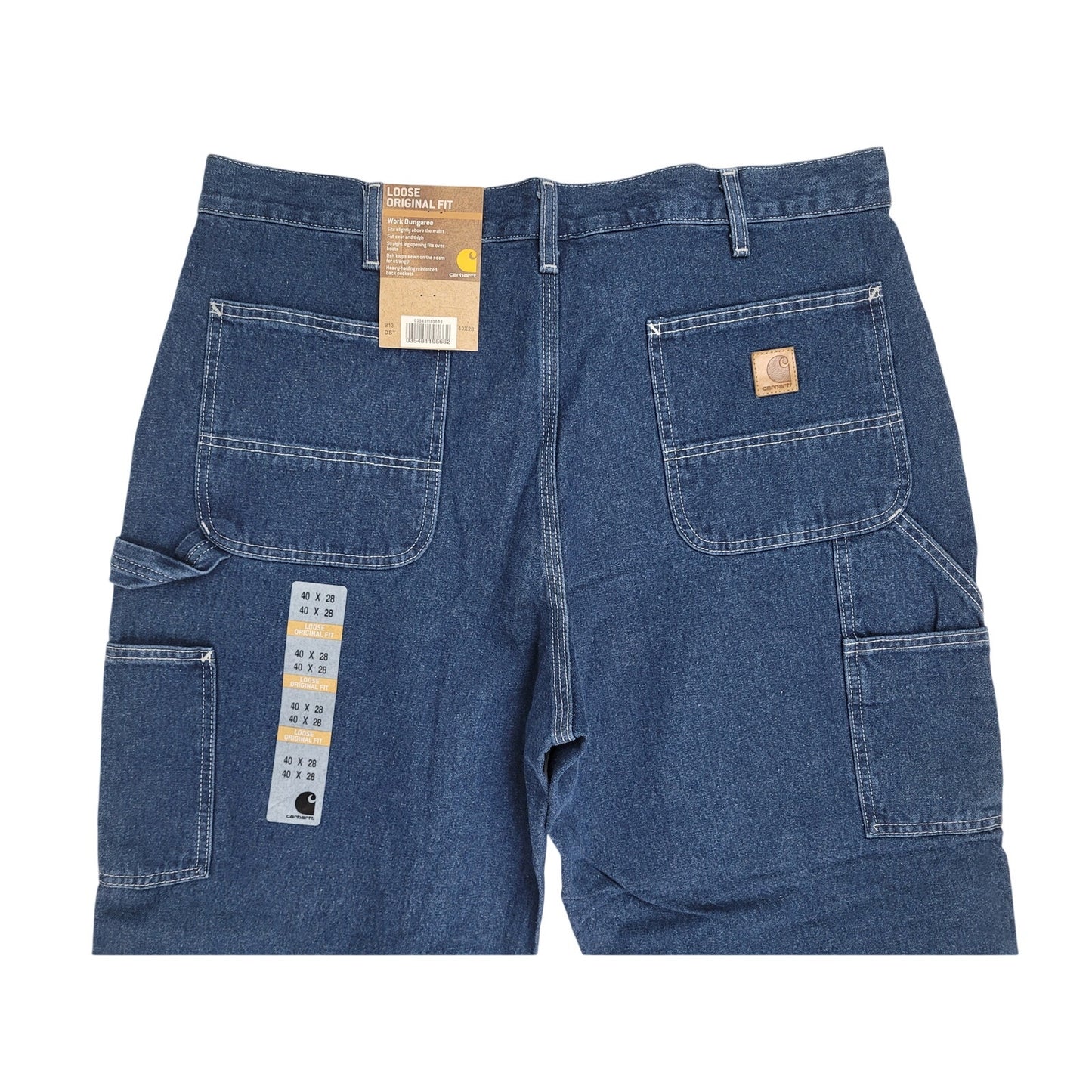 Carhartt B13 DST Loose Original Fit Work Dungaree Jeans Dark Wash Men's Sz 40x28