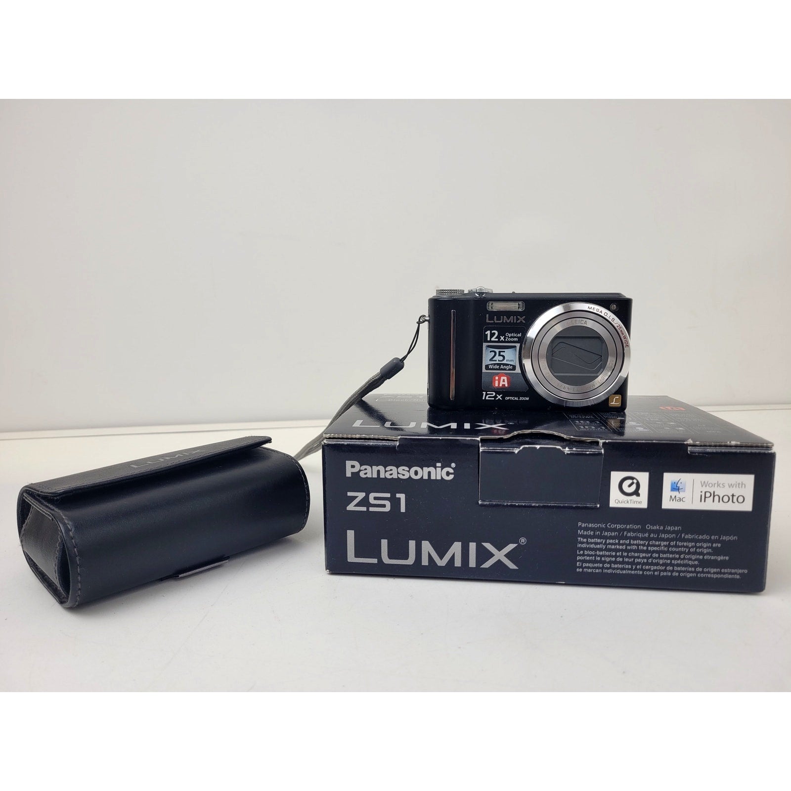 Black Panasonic Lumix DMC-ZS1 Digital Camera in Original Box