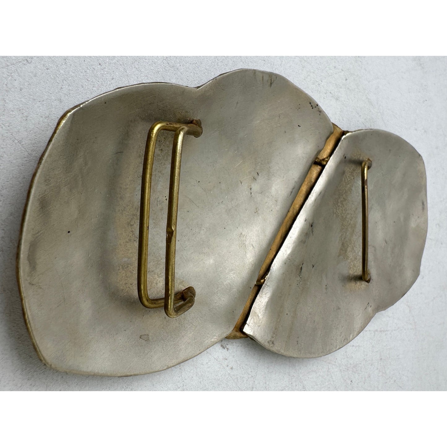 Vintage 70s Mixed-Metal Abstract Belt Buckle
