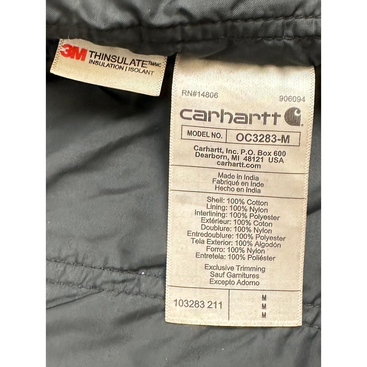 Carhartt Full Swing Relaxed Fit Washed Duck Insulated Coat Men's Sz M