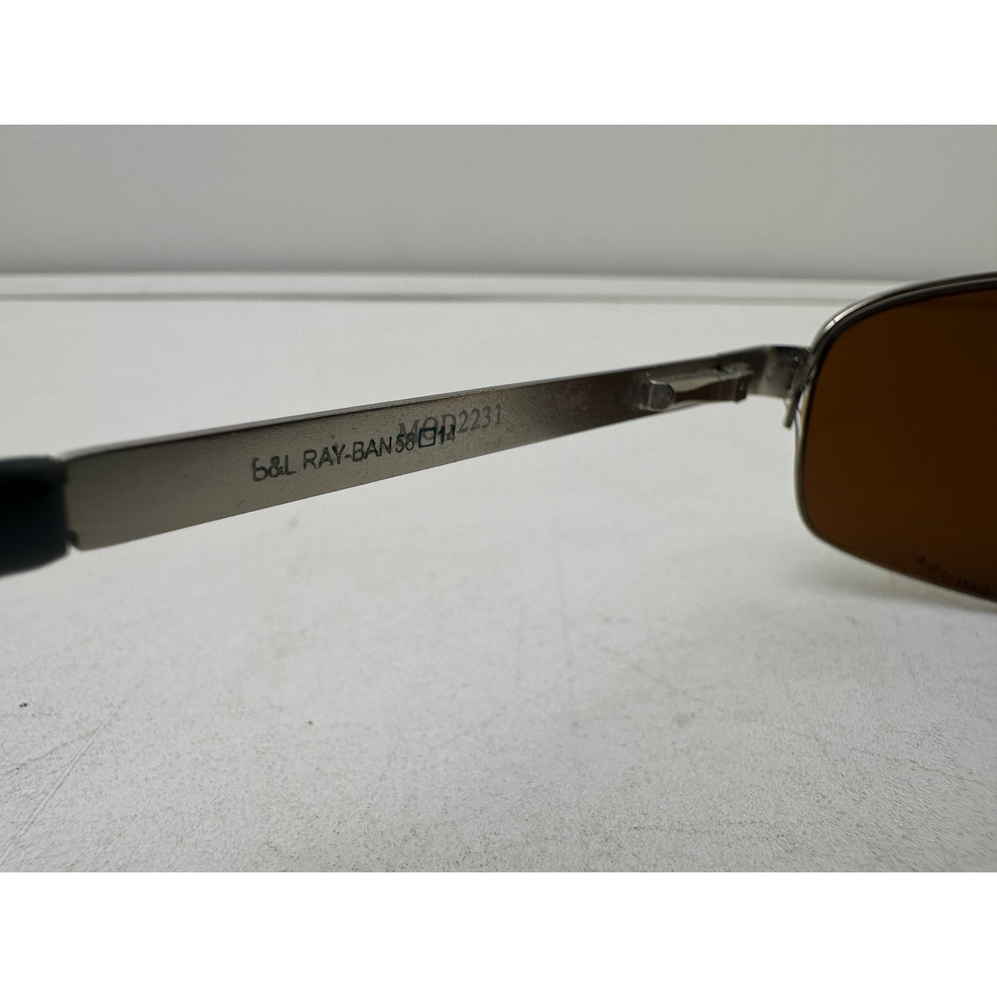 Ray-Ban RB2231 Polarized Silver Metal Wrap Sunglasses W/ Case