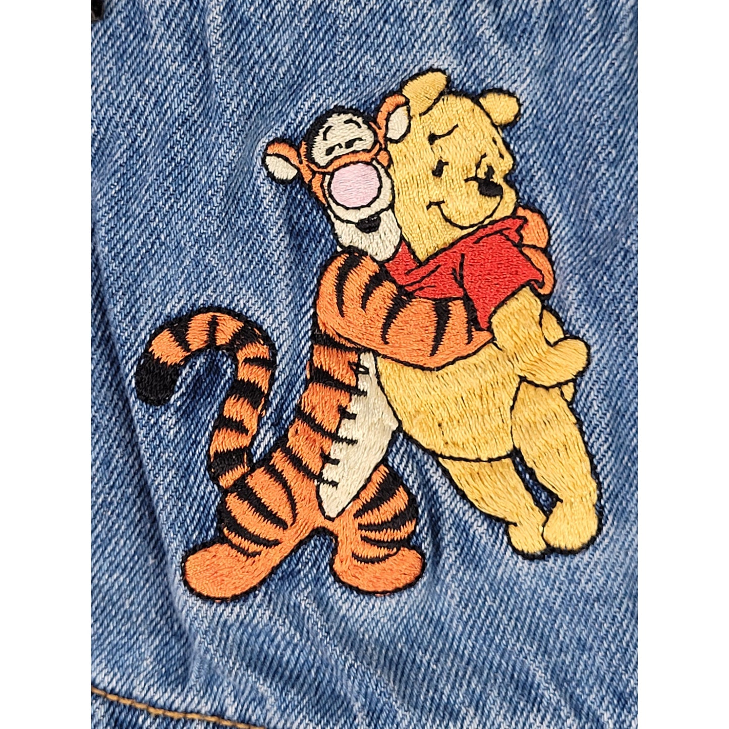 Vintage Winnie the Pooh Denim Overalls "Best Buddies" Embroidery Sz 24 Months