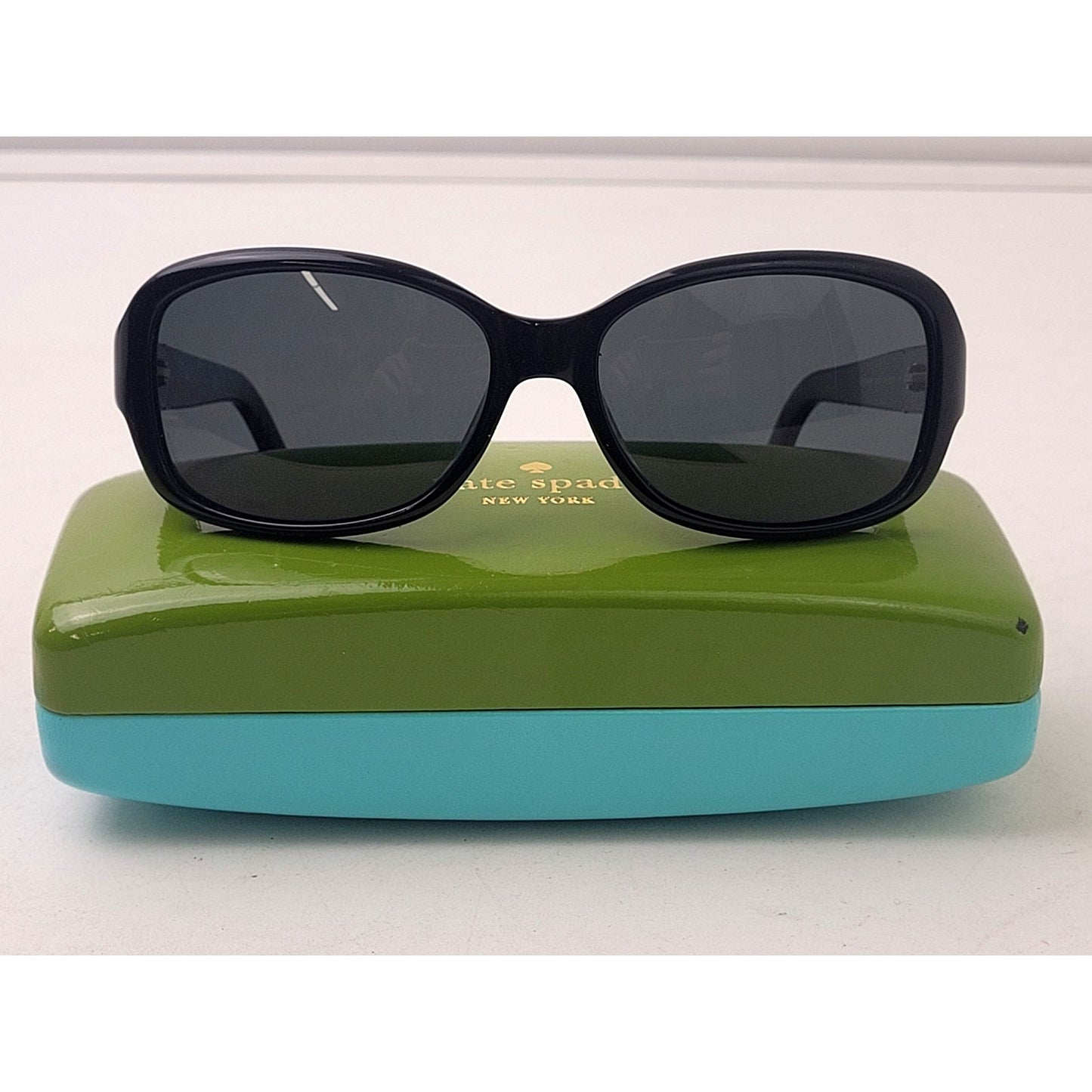 Kate Spade Polarized Sunglasses Cheyenne Black Frame Silver Hardware