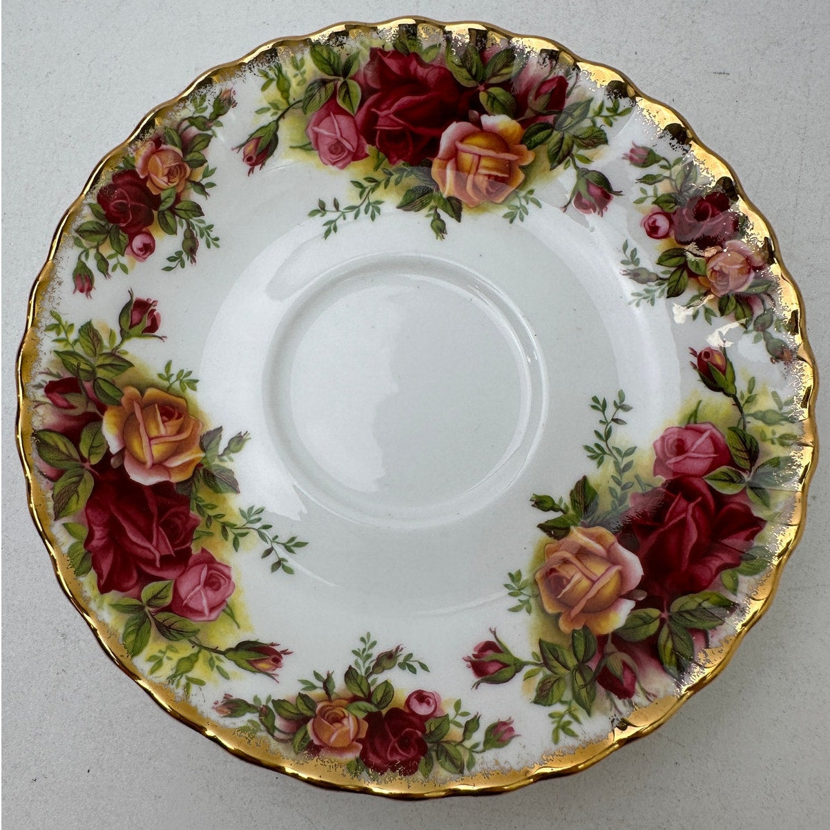 Vintage Royal Albert "Old Country Roses" Bone China Teacup & Saucer | Set of 3