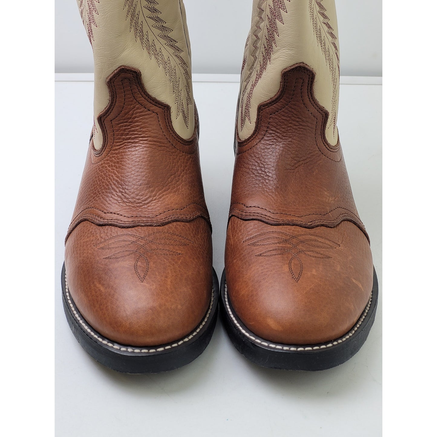 Laredo Knoxville Embroidered Brown Leather Western Boots Men's Sz 12