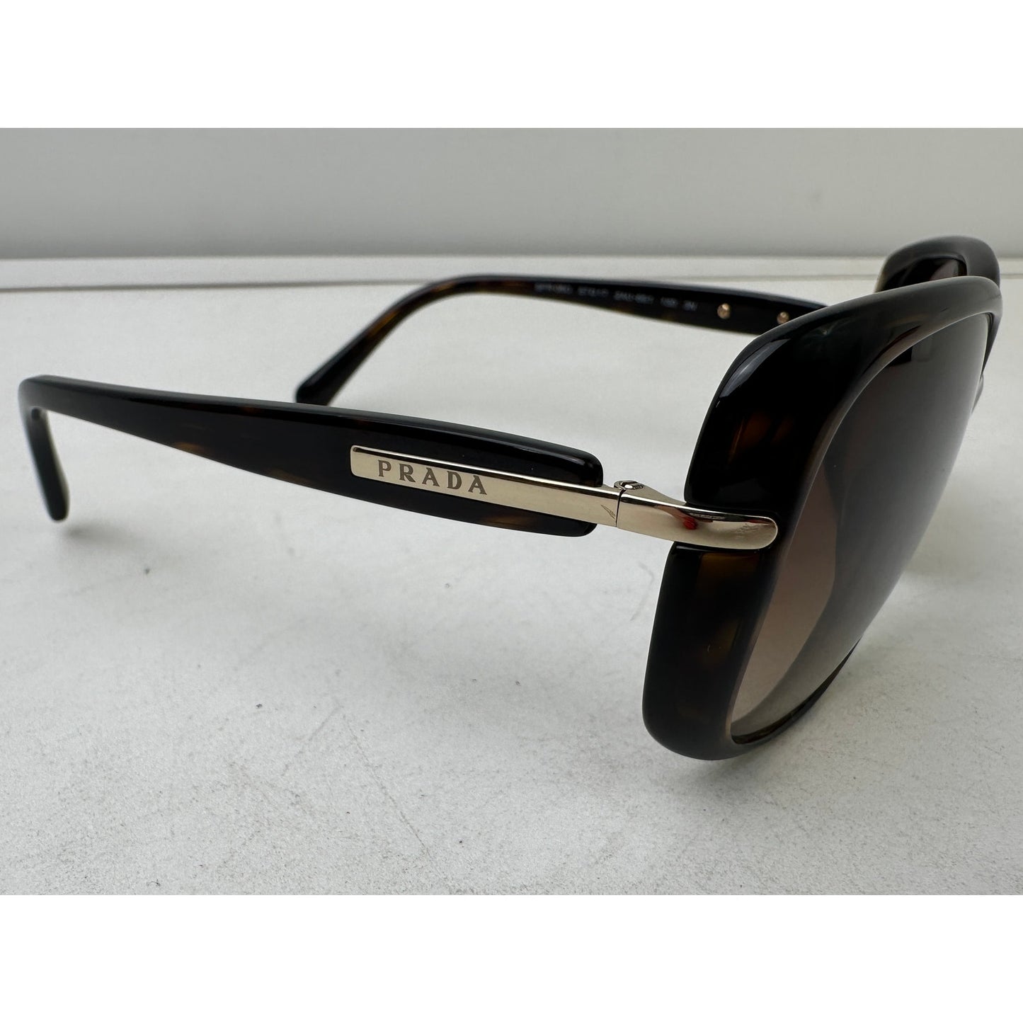 Prada PR 08OS Tortoise Shell Sunglasses W/ Black Case & Cloth