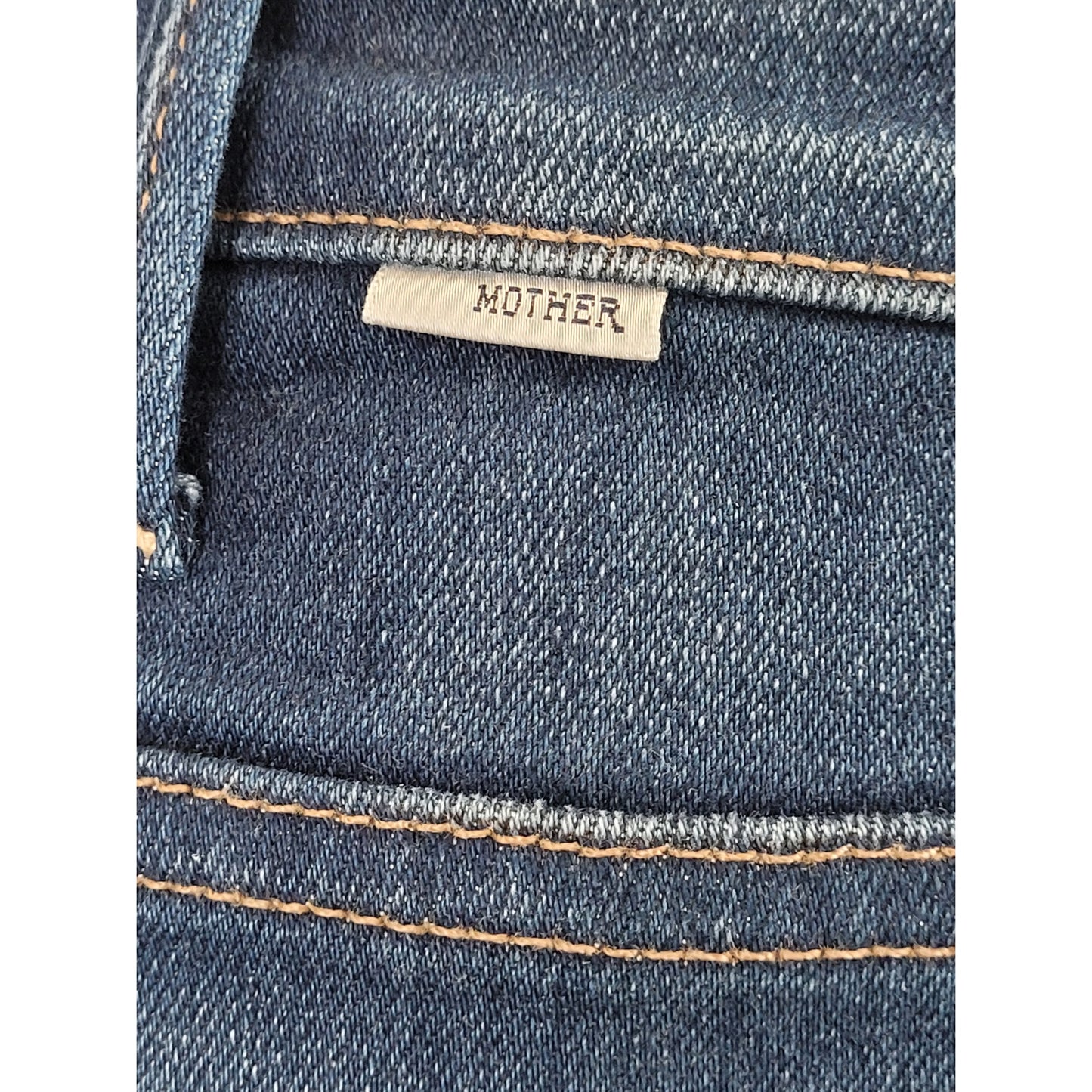 Mother The Hustler Ankle Fray Cropped Straight Leg Medium Wash Jeans Sz 28