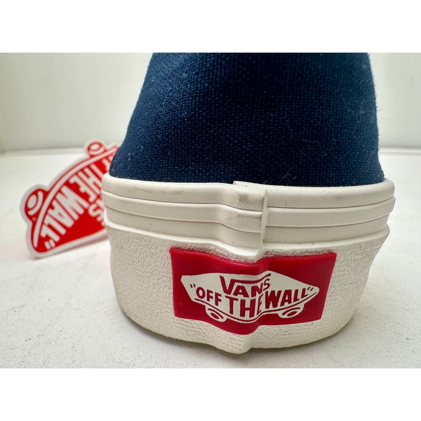 NEW Vans Slip-On SF "Retro Stripes" Dress Blues Canvas Sneakers W 8 / M 6.5