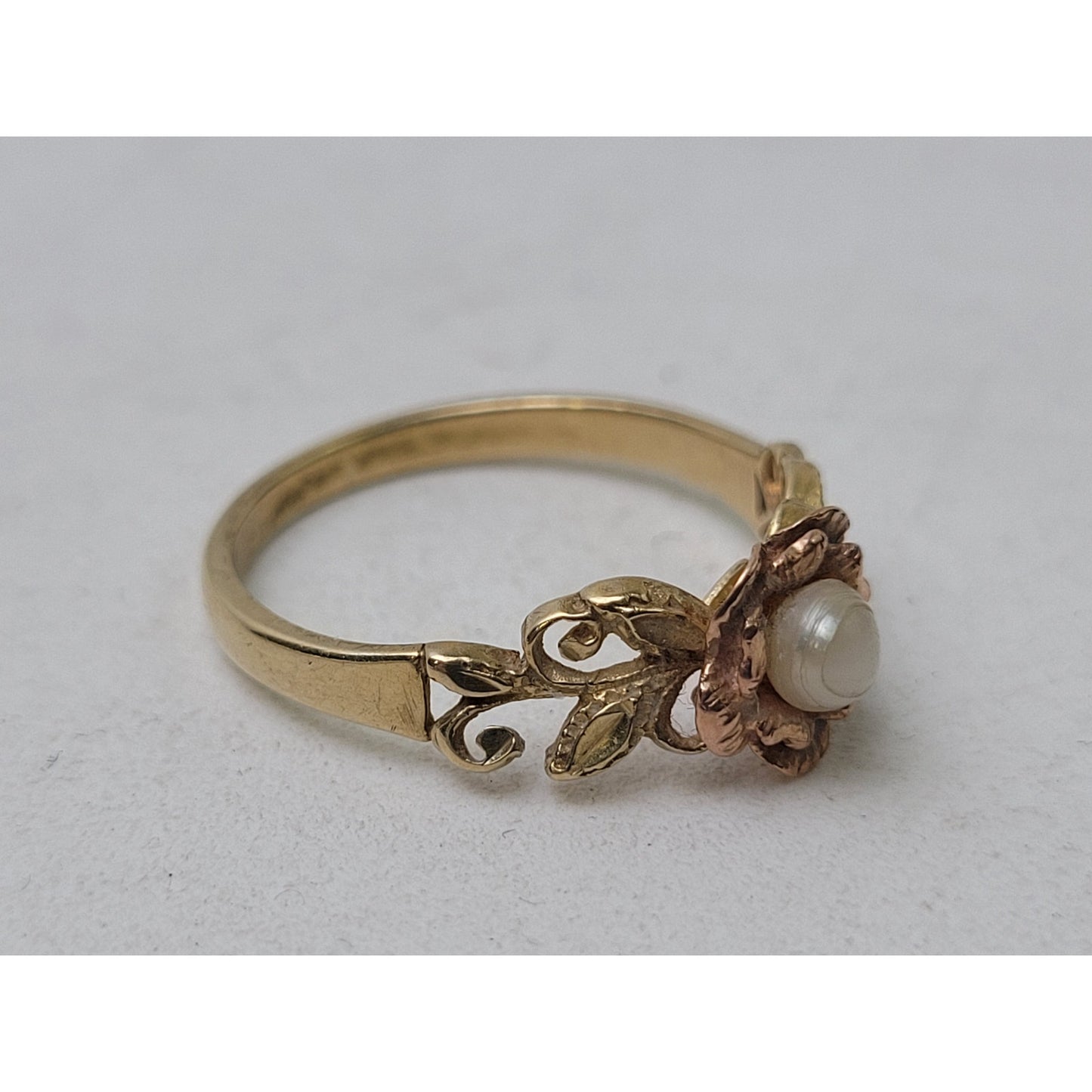 Vintage 14K Yellow & Rose Gold Beverly Hills Flower Ring Sz 8.25 | 2.87 grams