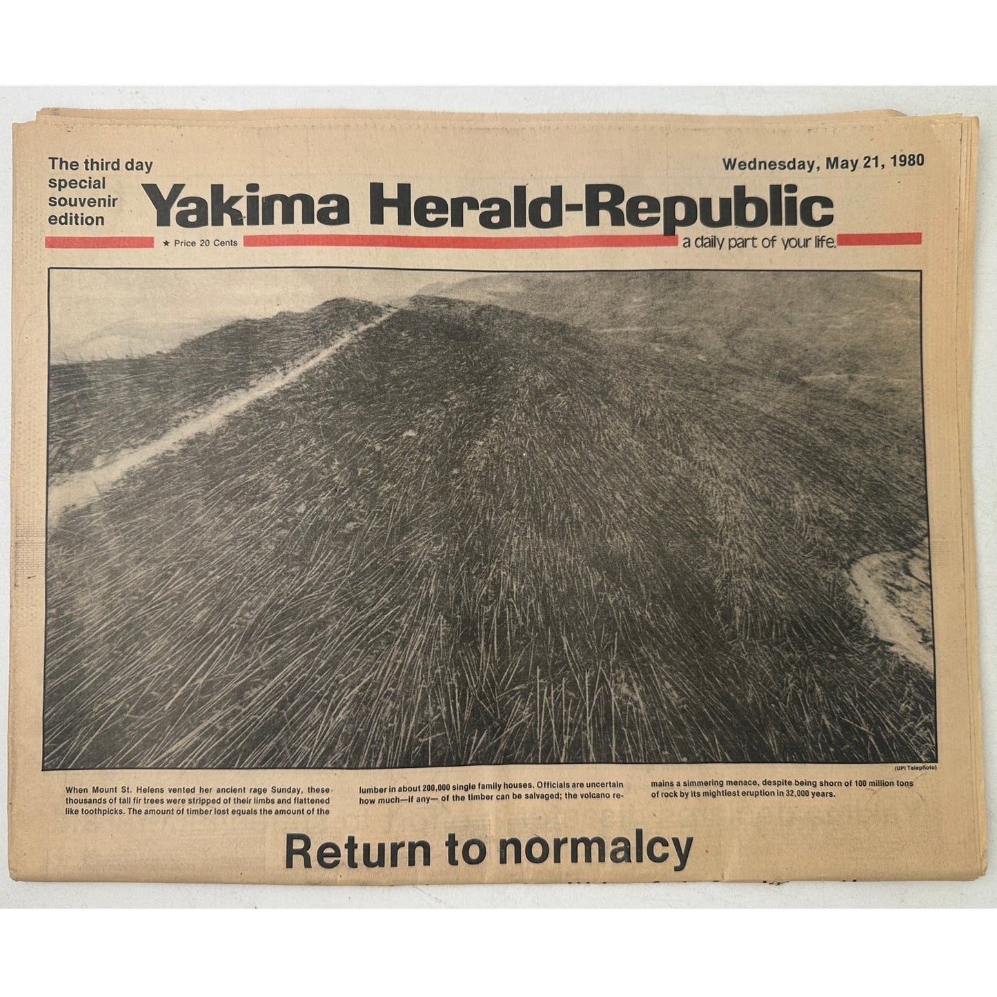 Vintage Mount St. Helens Eruption 1980 Yakima Herald-Republic Newspaper Lot