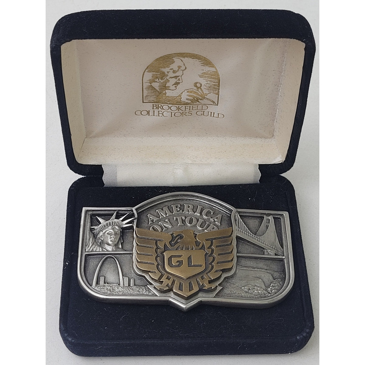 Vintage 1980s Honda Gold Wing "America On Tour" LTD Edition Belt Buckle in Box