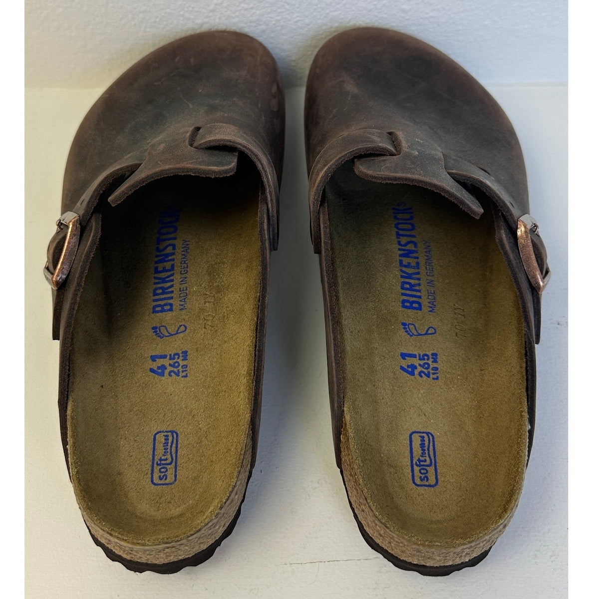 Birkenstock Boston Soft Footbed Clogs Habana Oiled Leather Unisex Size 41