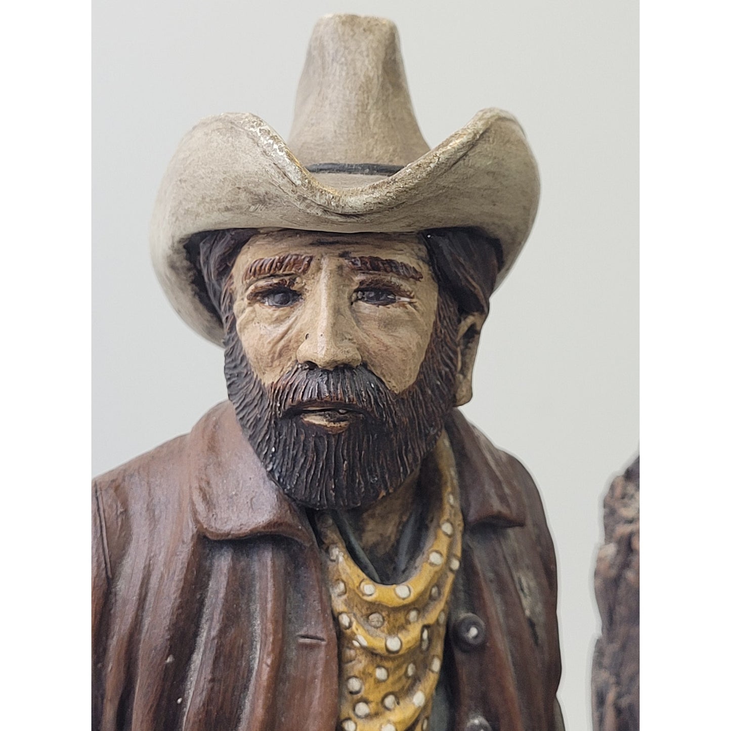 Vintage Apsit Bros Cali Western Cowboy Outlaw Chalkware Table Lamp & Shade