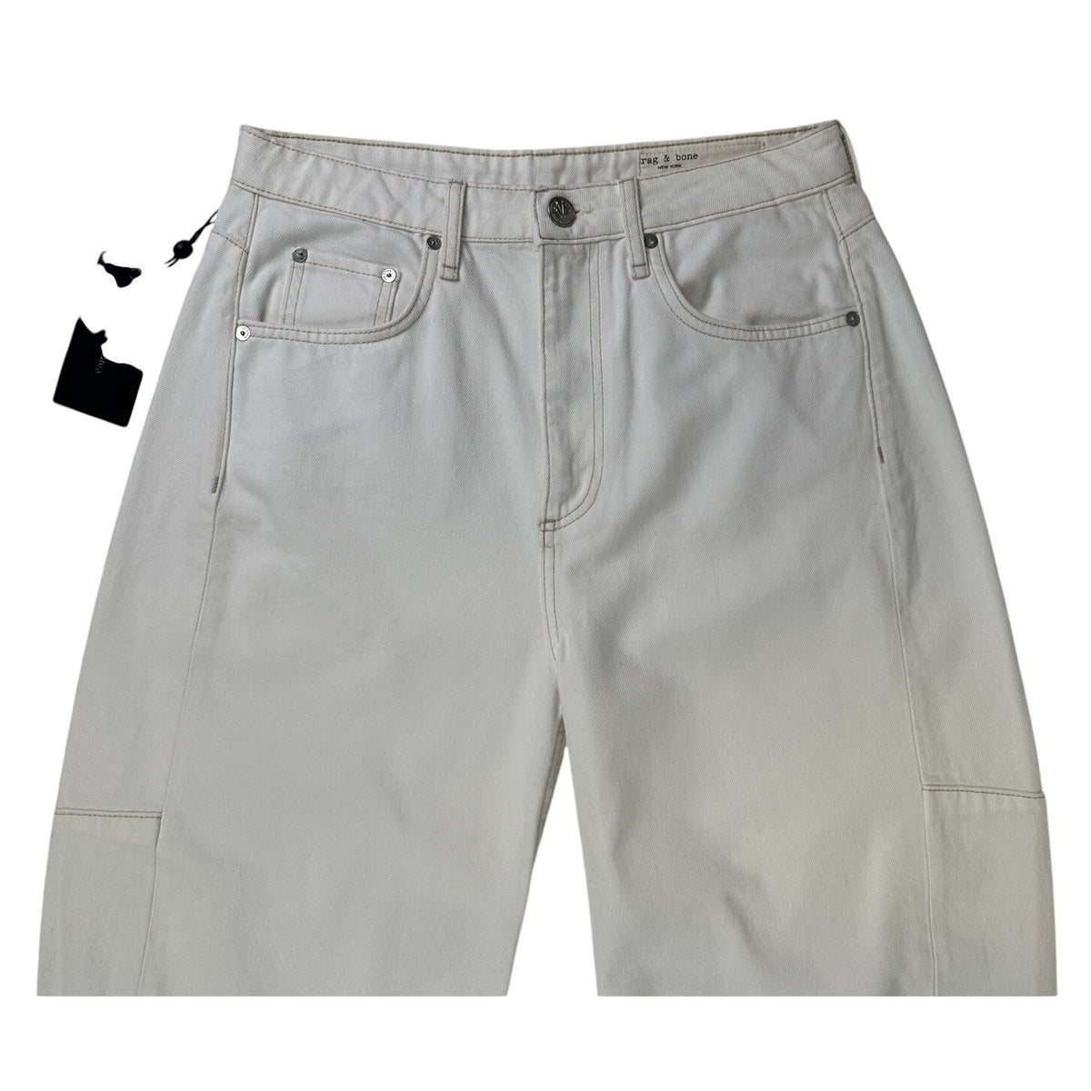 Rag & Bone White The Charlie High-Rise Barrel Jeans Women's Sz 28 NWT