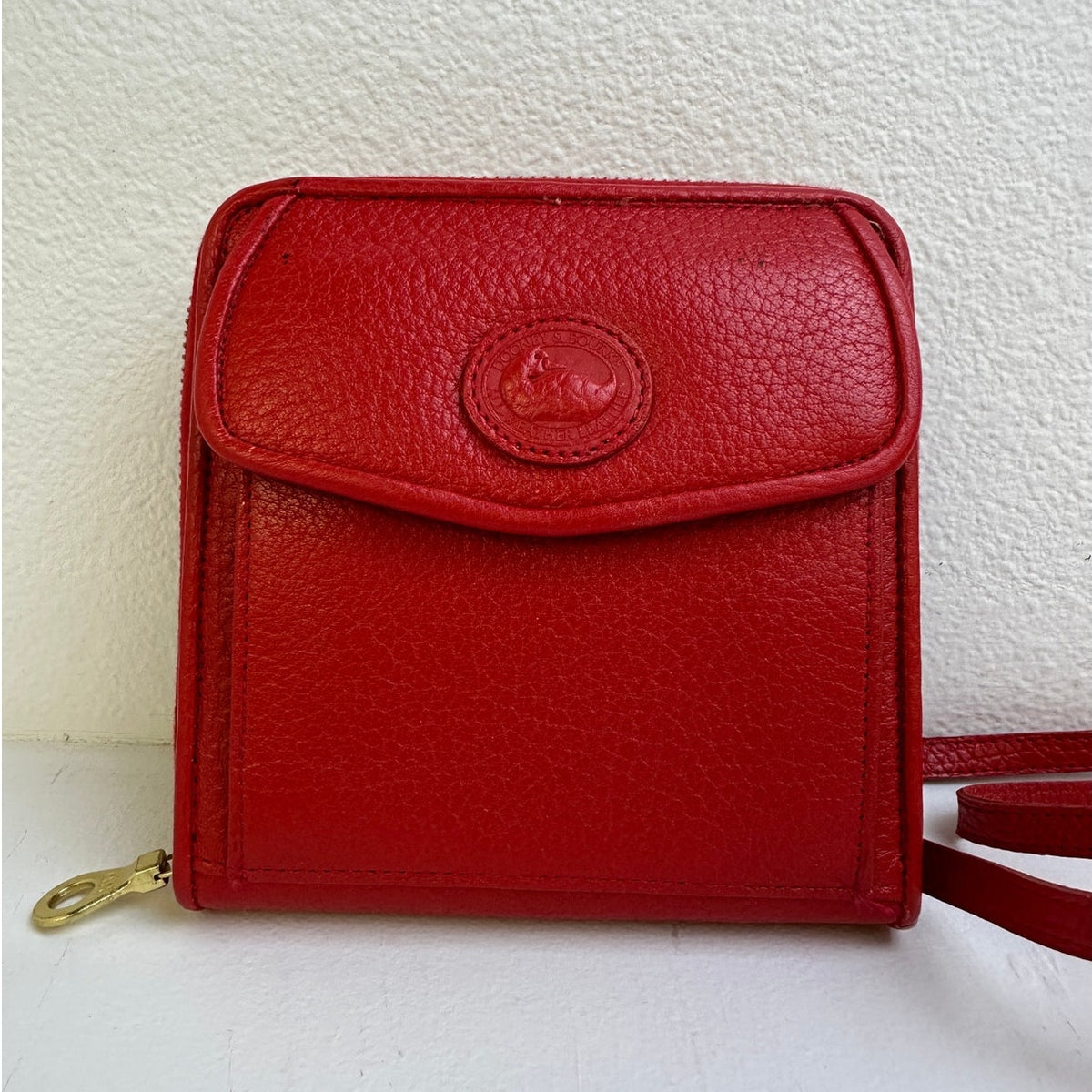 Vintage Dooney & Bourke All-Weather Red Leather Convertible Belt Bag Crossbody