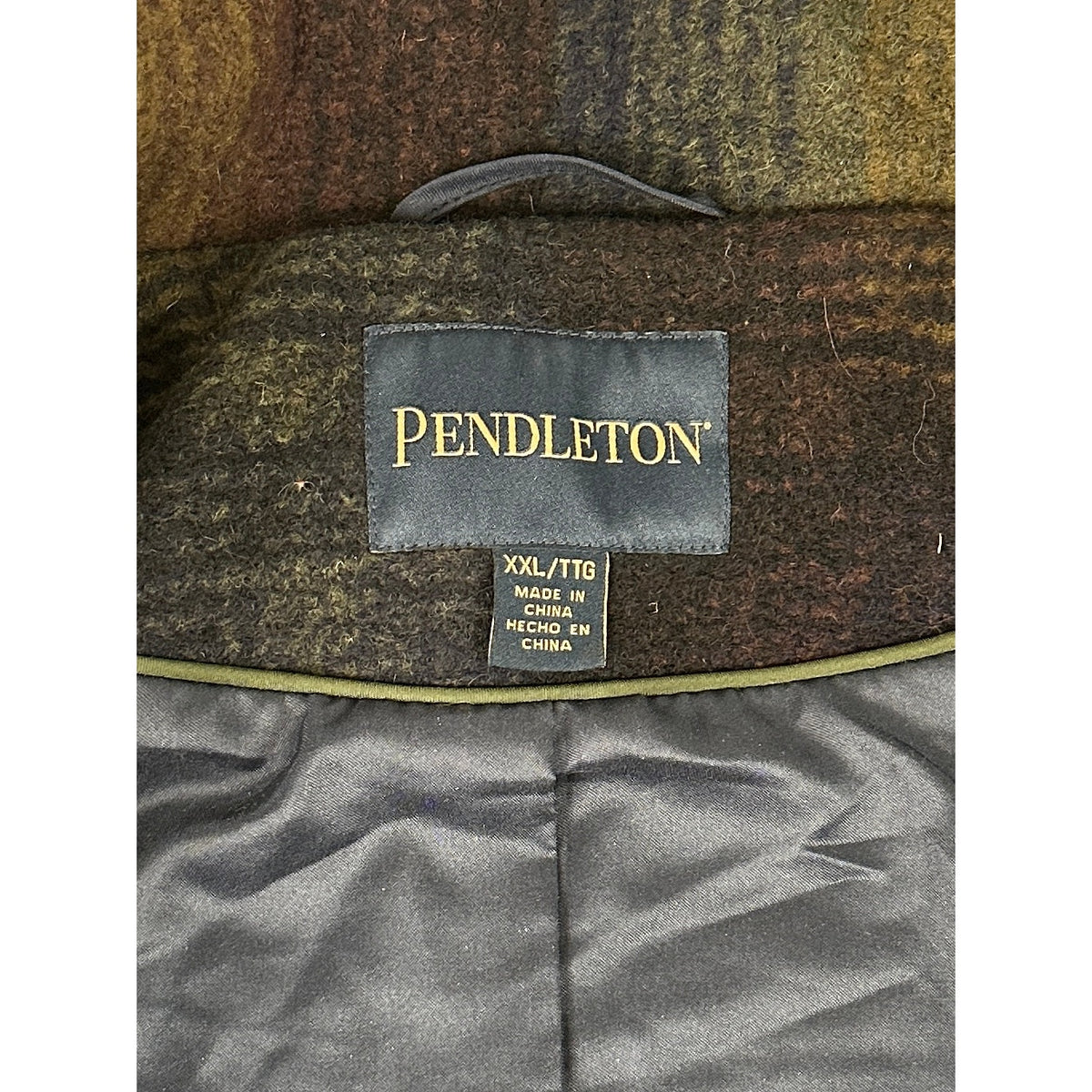 Pendleton Exploded Rainbow Plaid Wool Blend Topper Jacket Coat Women's Sz XXL