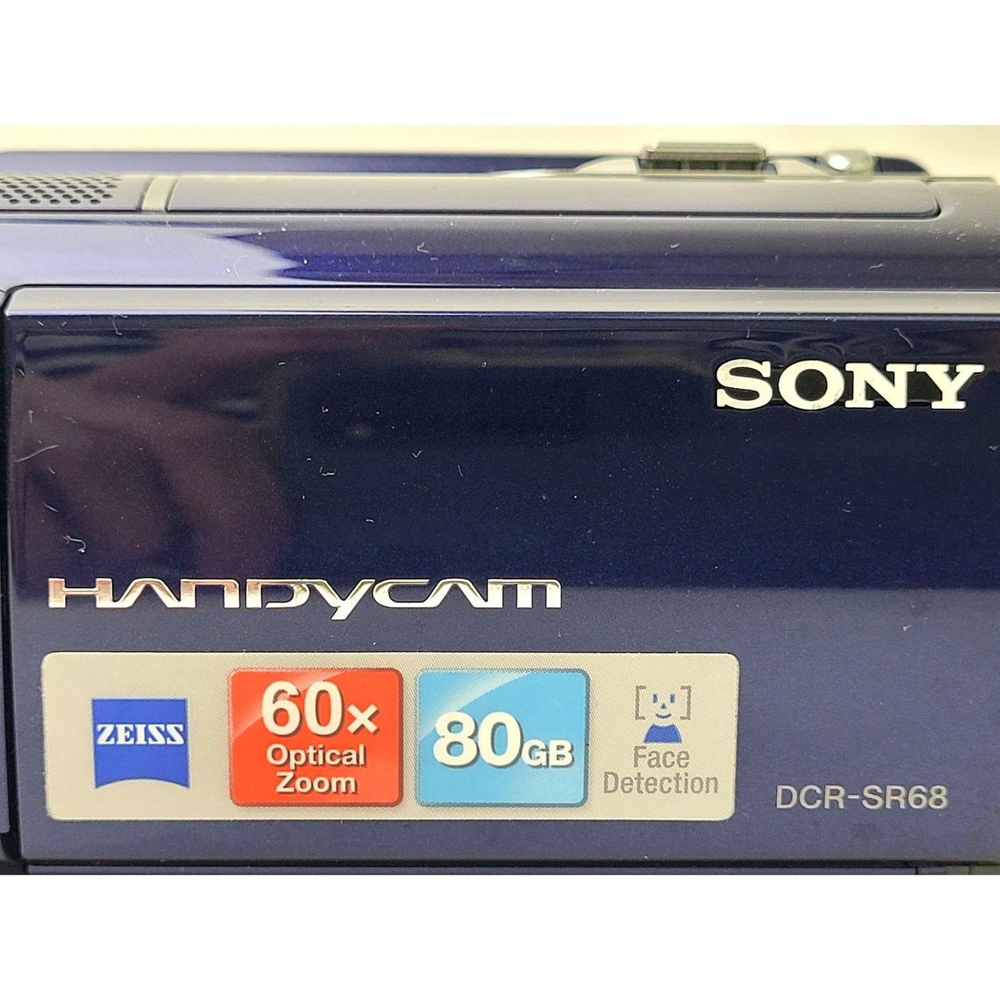 2010 Sony Handycam DCR-SR68 Digial Camcorder & Case | 60X Zoom | 80GB | Blue
