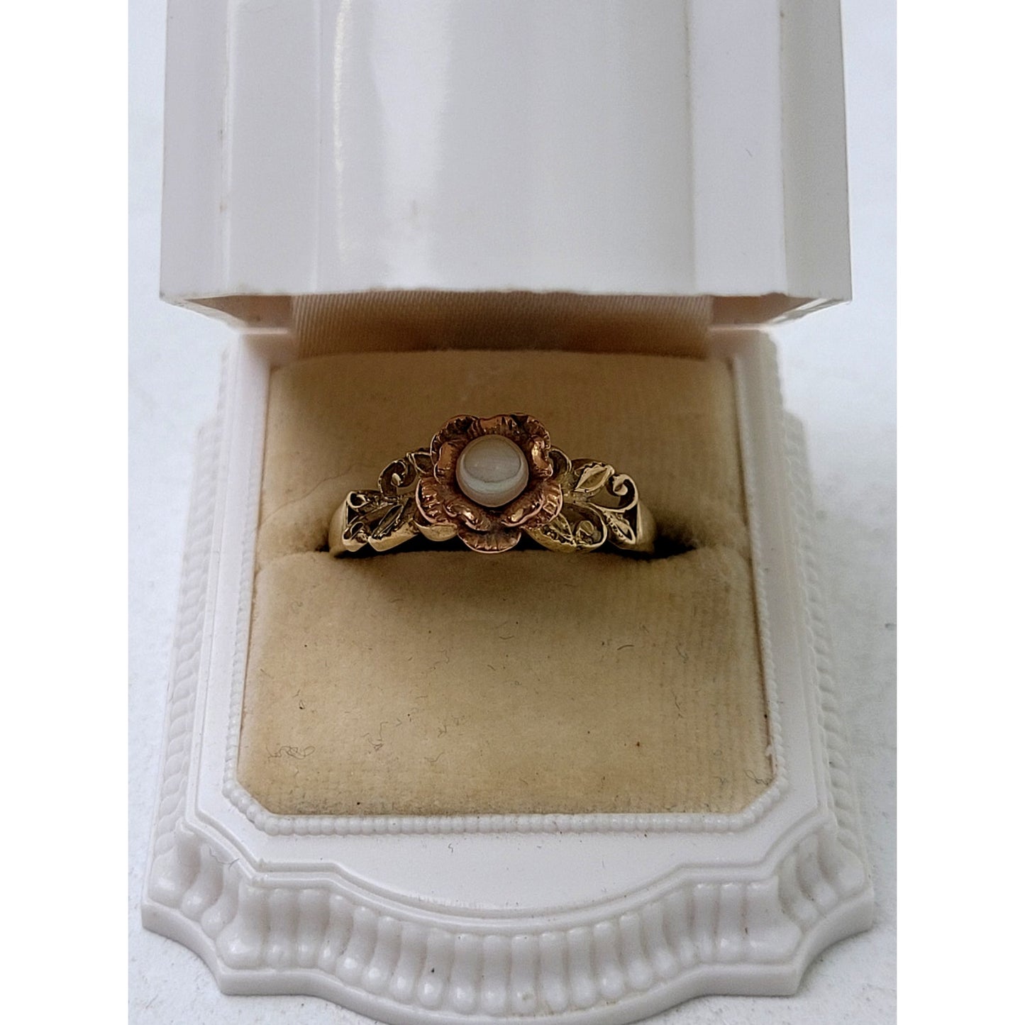 Vintage 14K Yellow & Rose Gold Beverly Hills Flower Ring Sz 8.25 | 2.87 grams