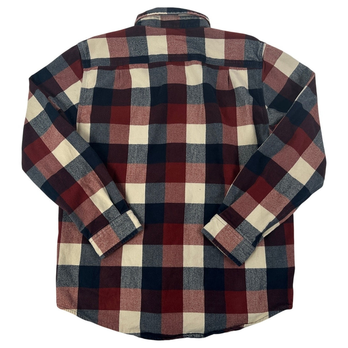 Carhartt Red/Blue/Cream Plaid Hubbard Heavyweight Flannel Plaid Shirt Men's Sz M