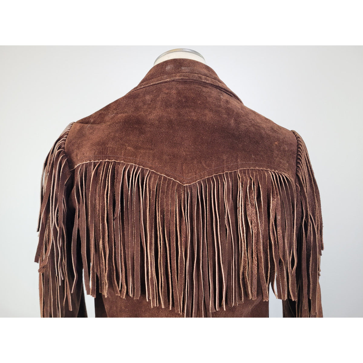 1970s Casa Mercado Fashions Brown Suede Fringe Jacket Western Wear Men's Sz L