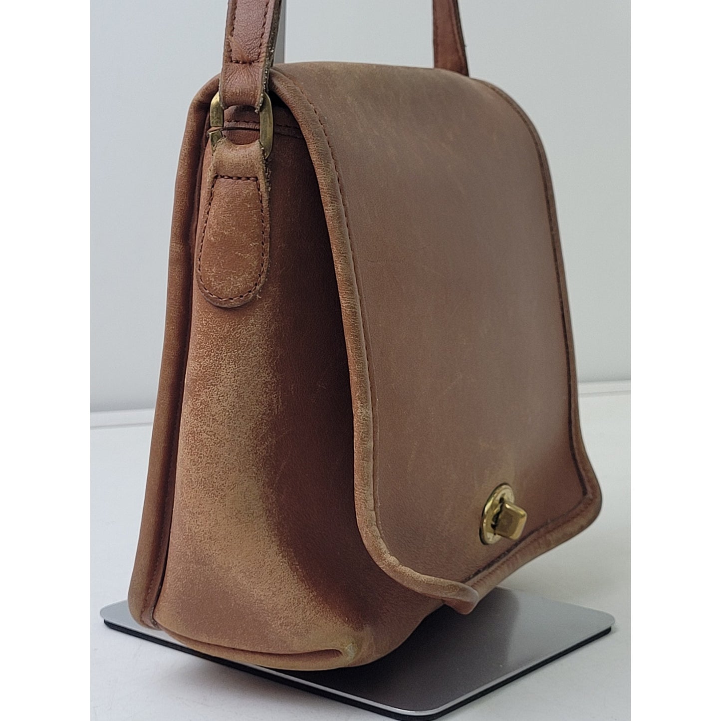 Vintage 90s Coach Companion Flap Crossbody Bag Brown Leather Made in USA