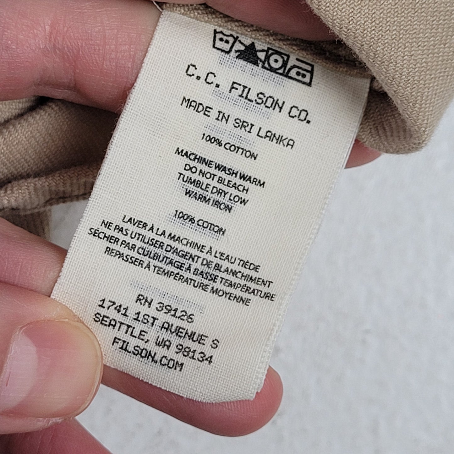 Filson Khaki Twill Guide Shirt | Safari Khaki | Men's Sz L