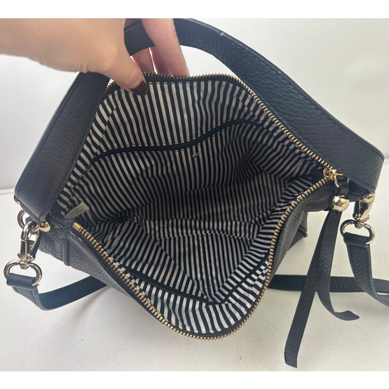 Kate Spade Charles Street Small Haven Black Pebbled Leather Hobo Bag