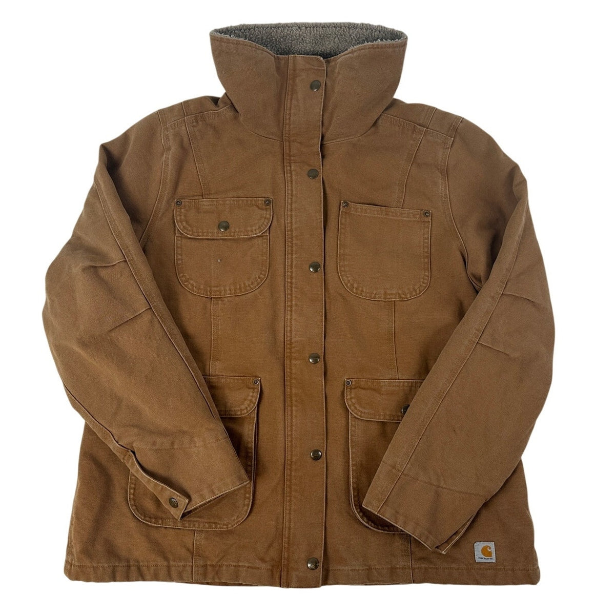 Carhartt Brown Weathered Duck Wesley Coat Women's Sz XL