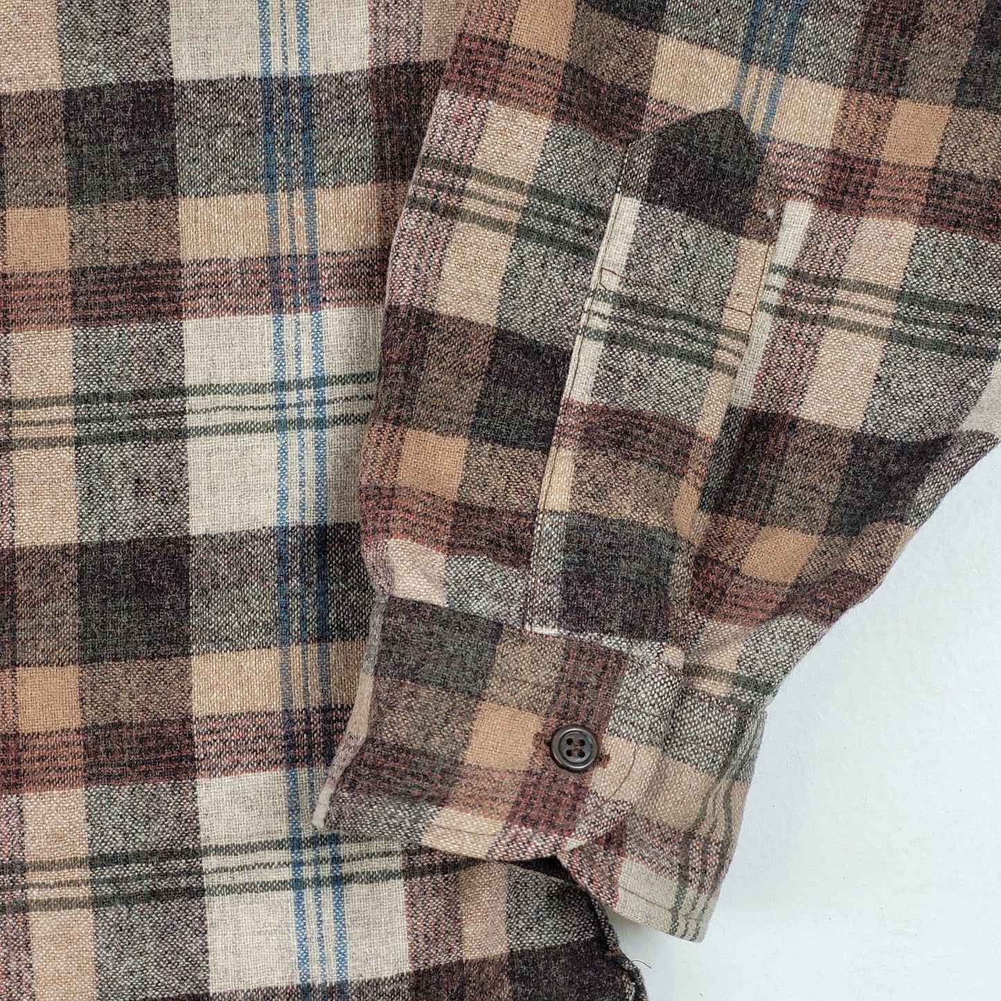 VTG 1970s Pendleton Virgin Wool Flannel Shirt Men's Sz L Made in USA