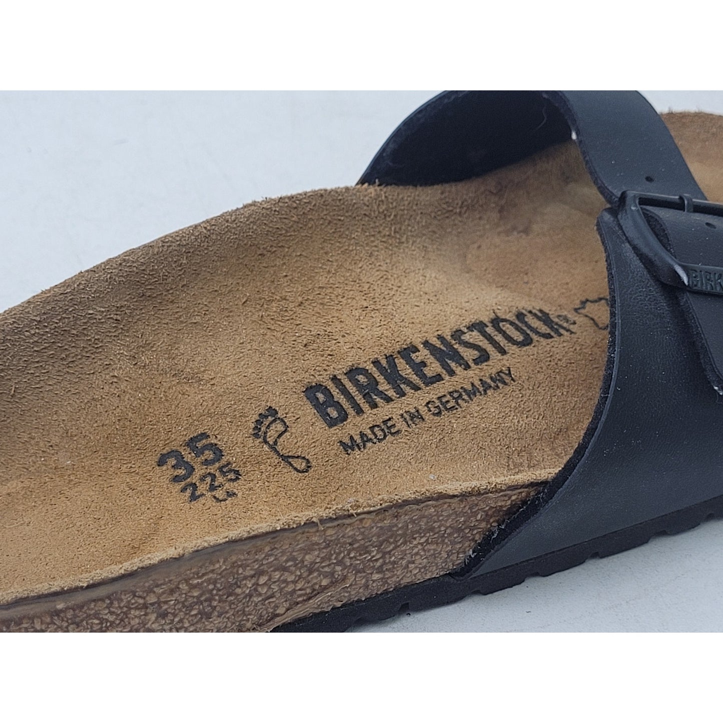 Birkenstock Madrid Sandal Black Birk-Flor Single Strap Sandal Sz 35 (Women's 4)