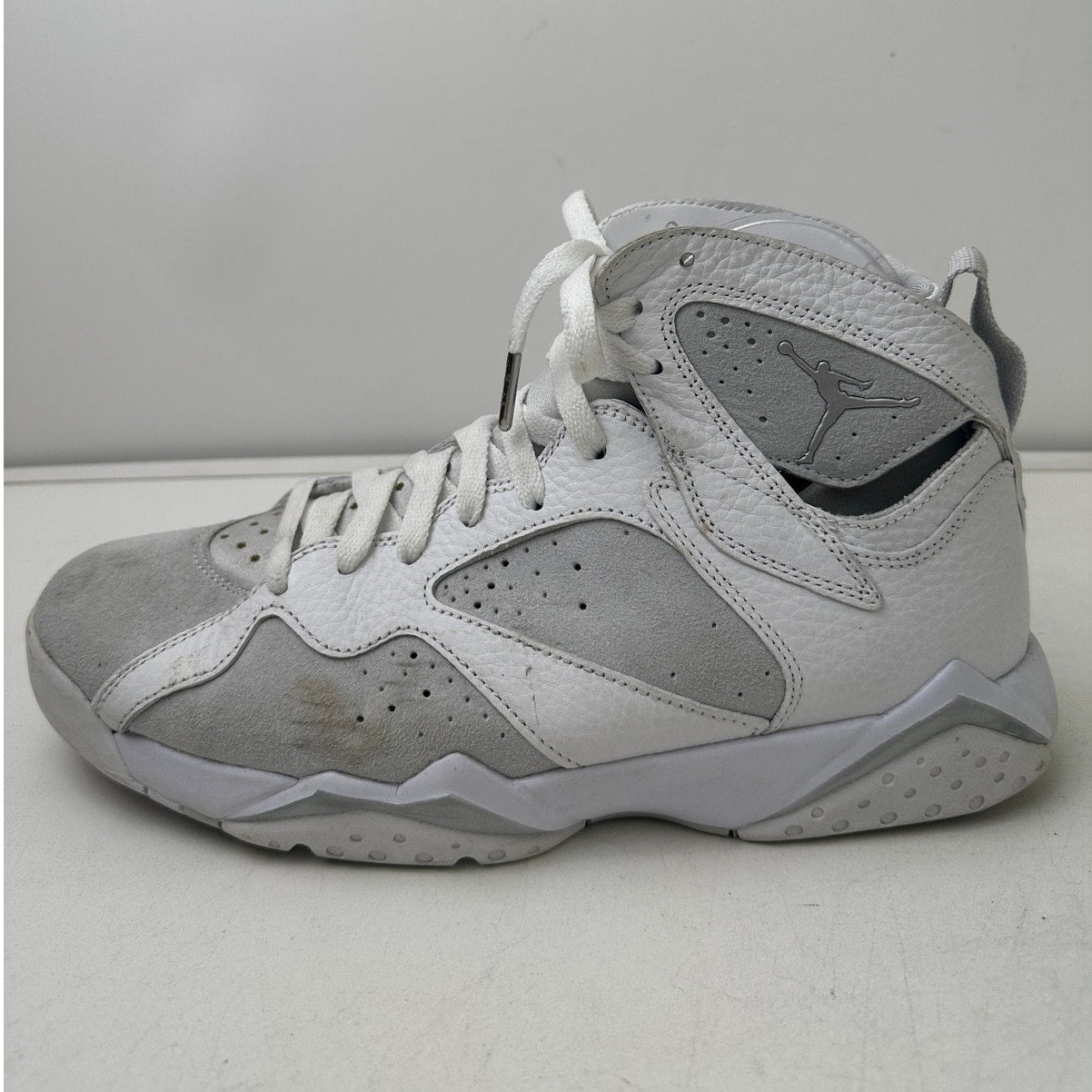 Air Jordan 7 Retro Pure Money Pure White/ Pure Platinum Sneakers Men's Sz 9