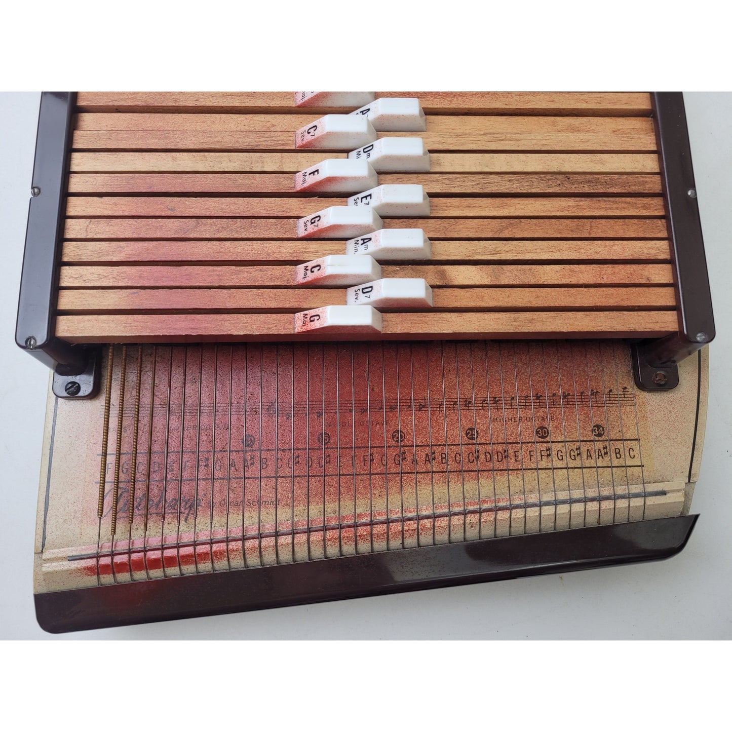Vintage Oscar Schmidt Autoharp w Black Gig Bag & Music