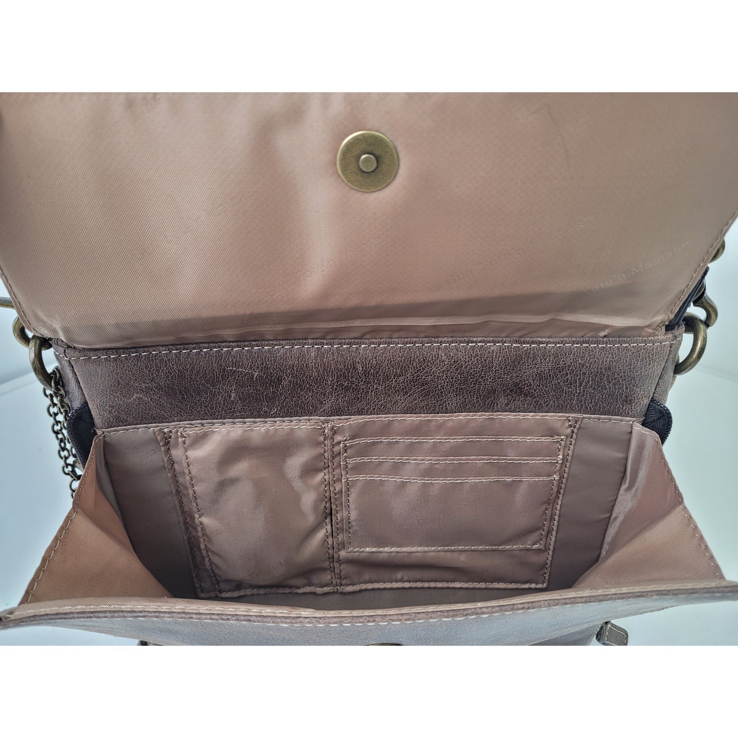 Gun Tote'n Mamas Buffalo Brown Leather Purse Adjustable Strap Made in USA