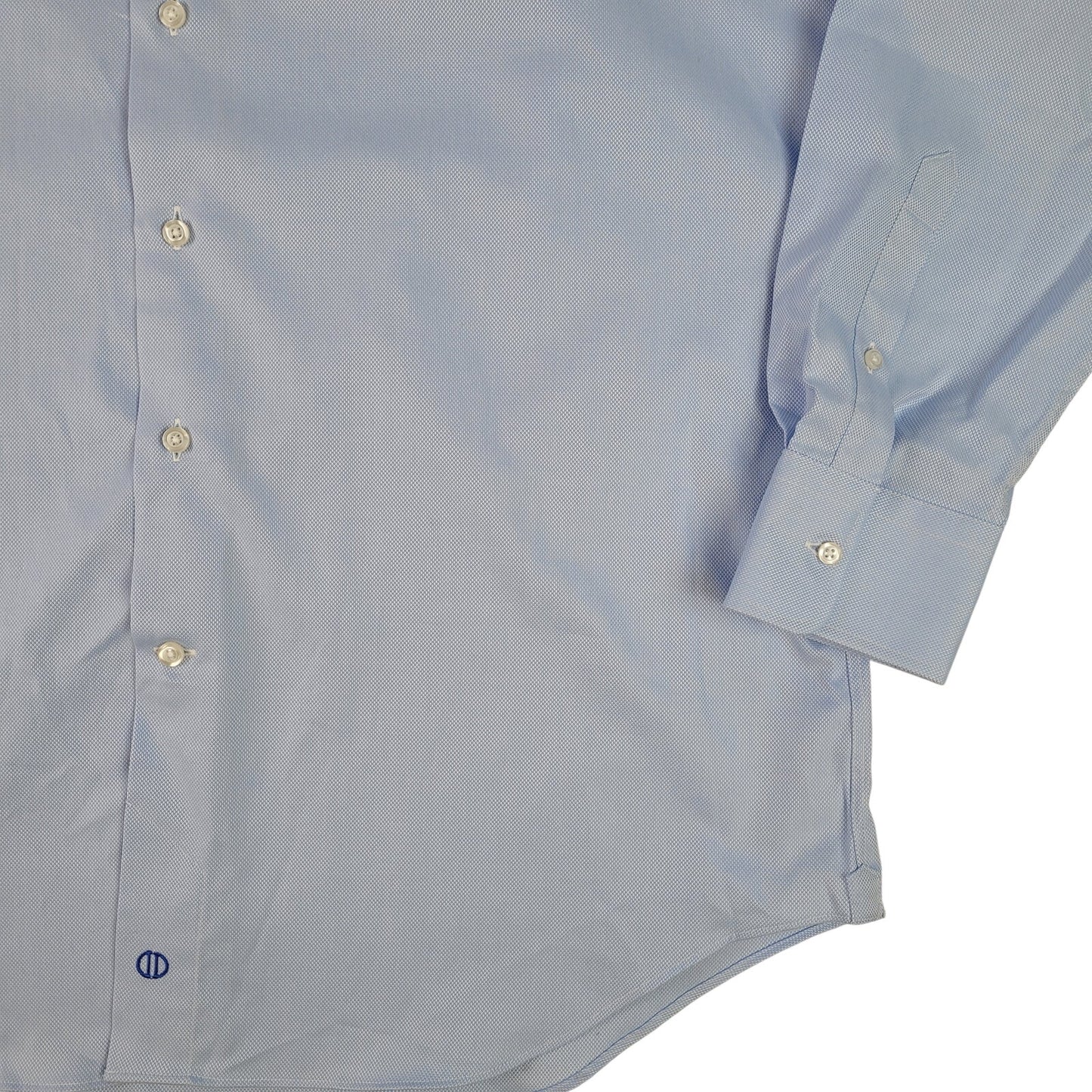 NWT David Donahue Trim Fit Blue Dress Shirt Sz 18 34/35