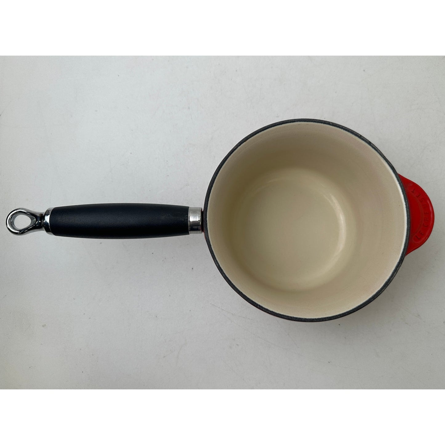 Vintage Le Creuset Red Enamel Cast Iron Saucepan Set