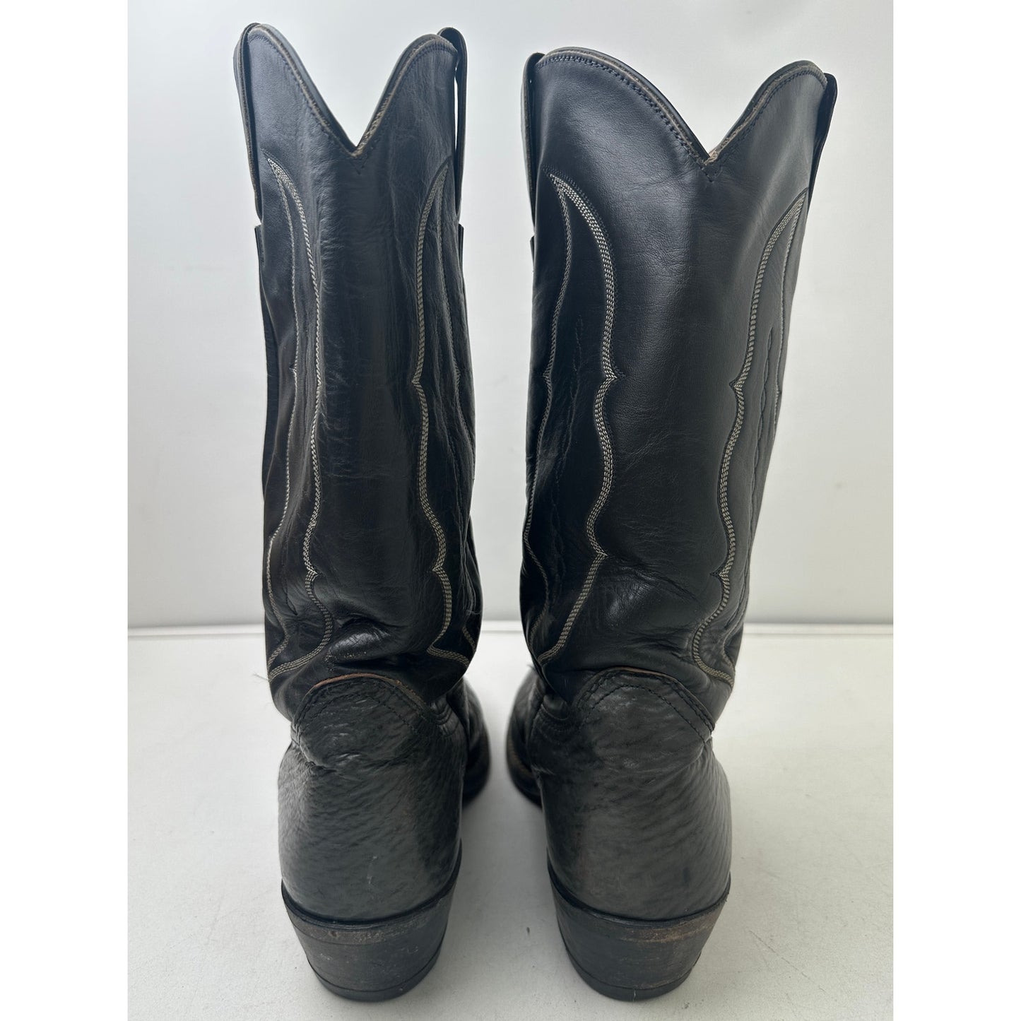 Vintage Abilene Exotic Dark Gray Sharkskin Western Cowboy Boots Men's Sz 9