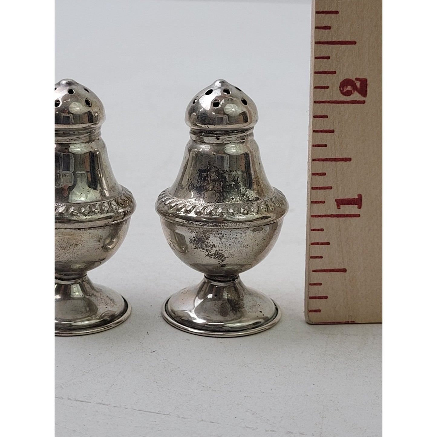 Vintage Sterling Silver Salt & Pepper Shaker Set | 2 1/4" Tall