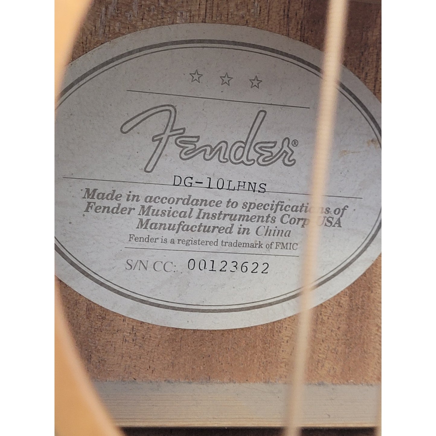 Fender DG-10LH NS Left-handed Acoustic Guitar w Case EUC
