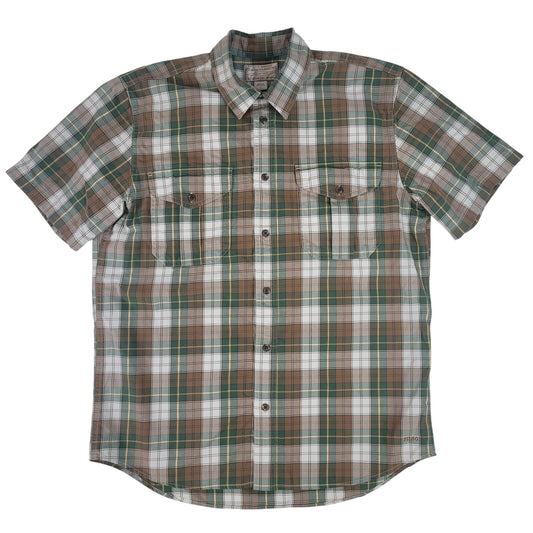 Short Sleeve Alaskan Guide Shirt | Green & Brown Plaid | Men's Sz L