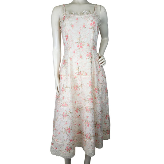 Jessakae Primrose Dress Sundress Floral Print Lace Trim Midi-Length Sz S NWT