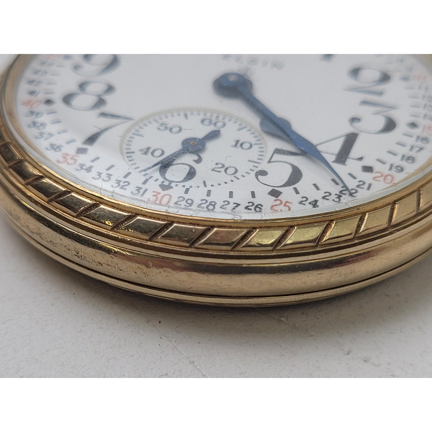VTG Elgin Railroad-style Pocket Watch Montgomery Dial 15J 10K Rolled Gold Plate