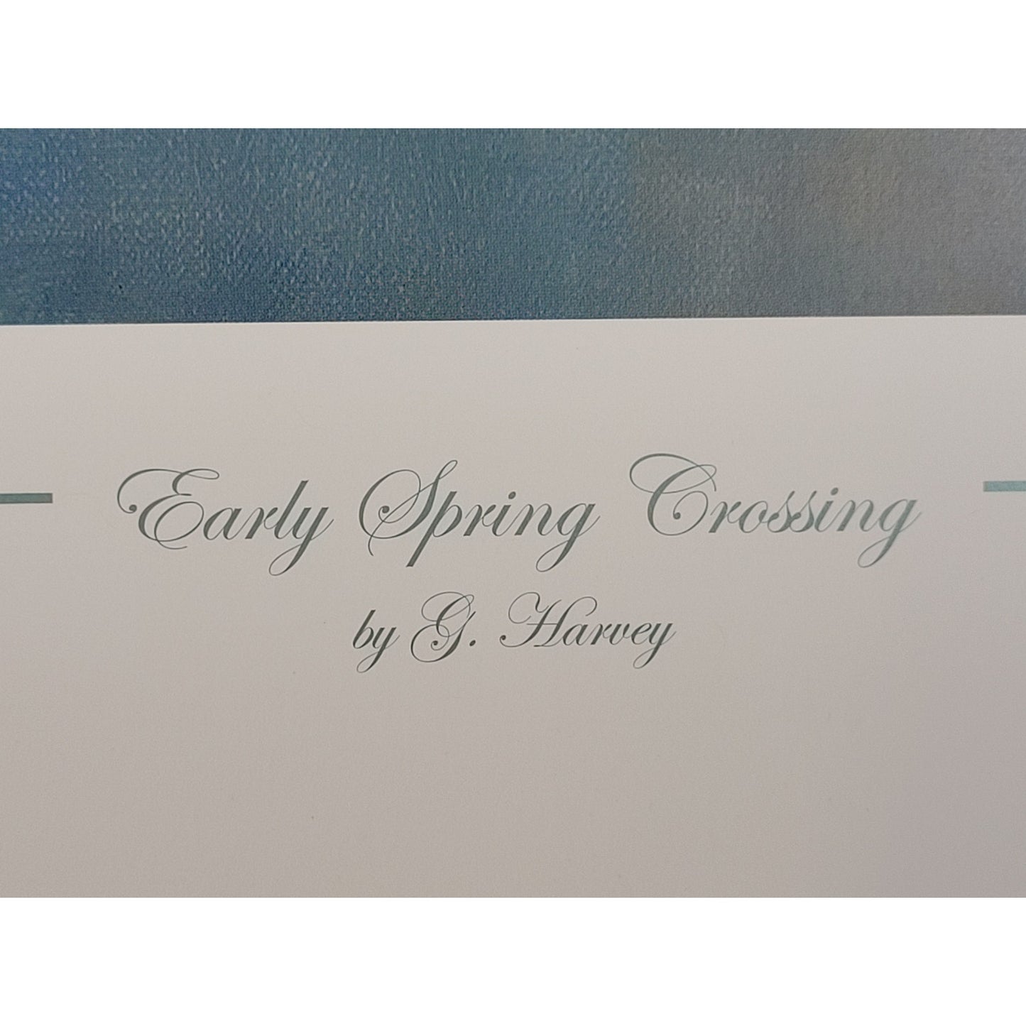 G. Harvey "Early Spring Crossing" Limited Edition Print #993/5000 w COA & Sleeve