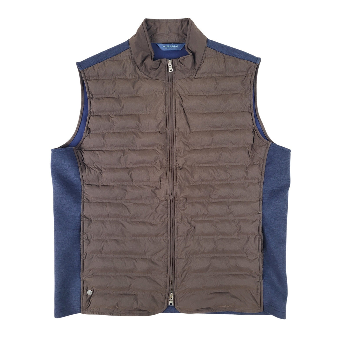 Peter Millar Crown Crafted Winsome Hybrid Vest Navy Blue & Brown | Men's Sz XL