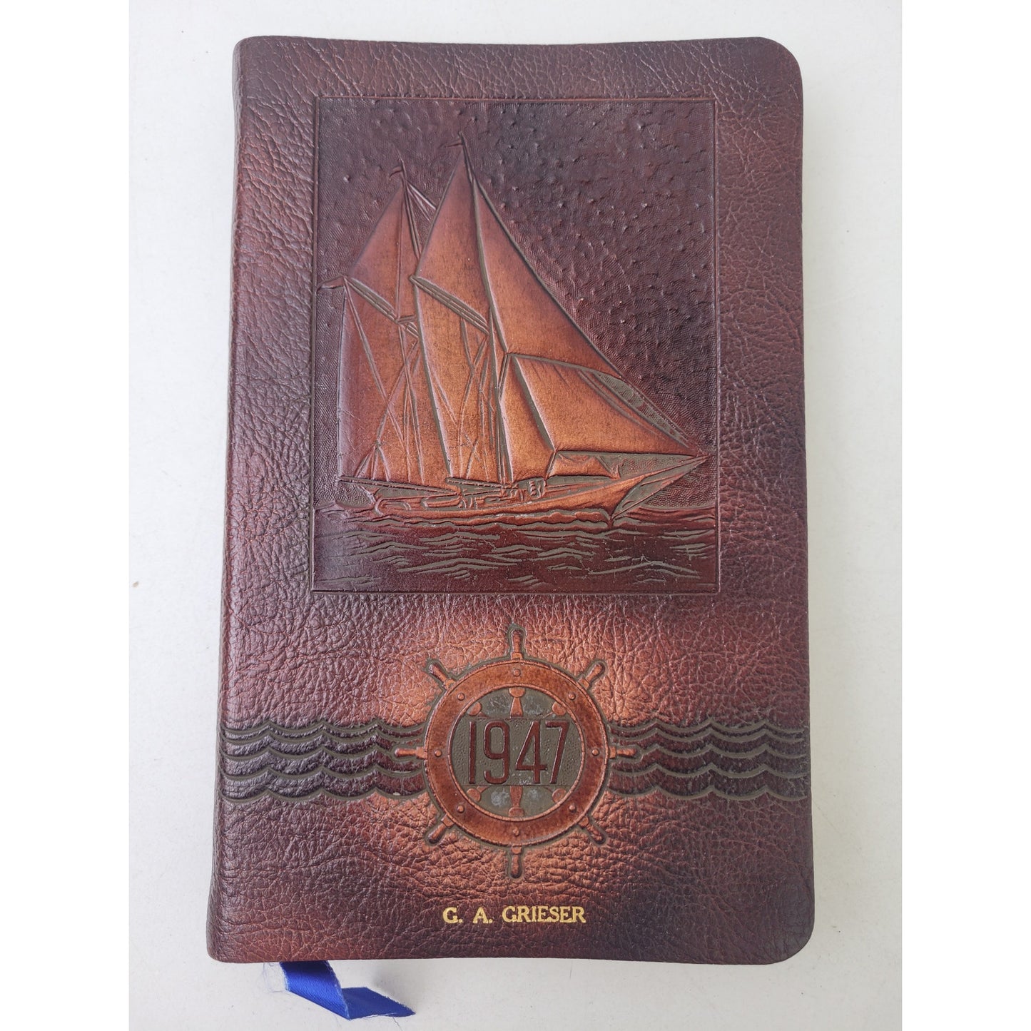 1947 Leather-Bound The Executive Record Journal w Original Box | Blank Pages