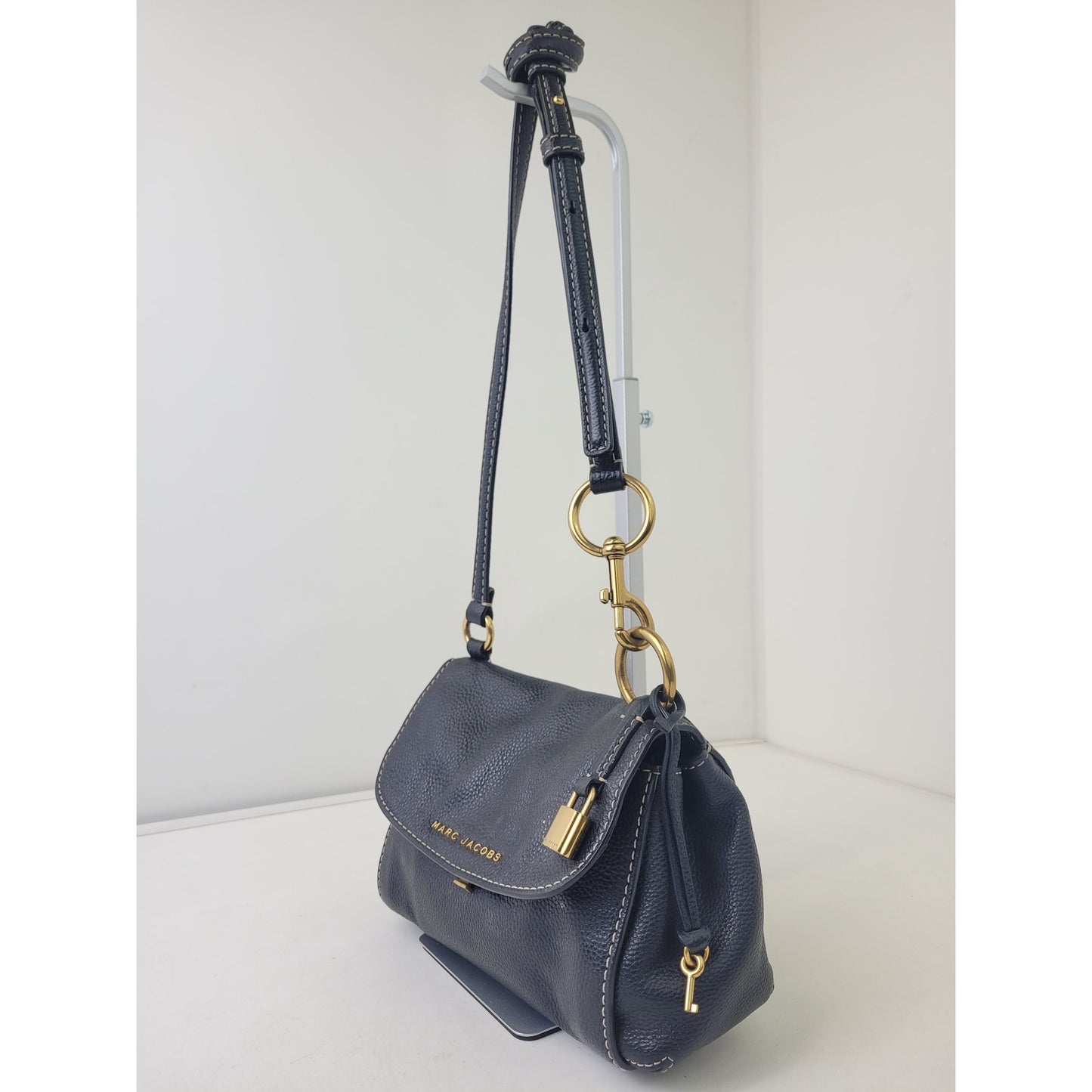 Marc Jacobs Boho Grind Black Leather Crossbody Bag Gold Hardware