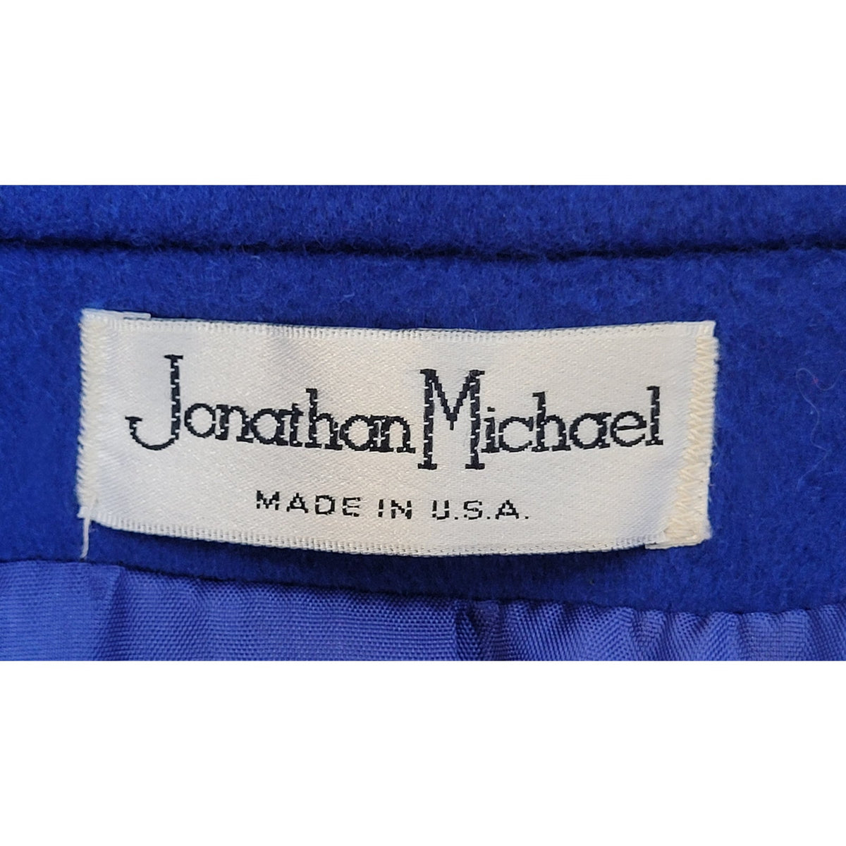 Vintage 1980s Cobalt Blue Double-Breasted Wool Overcoat Gold-Tone Buttons Sz M/L
