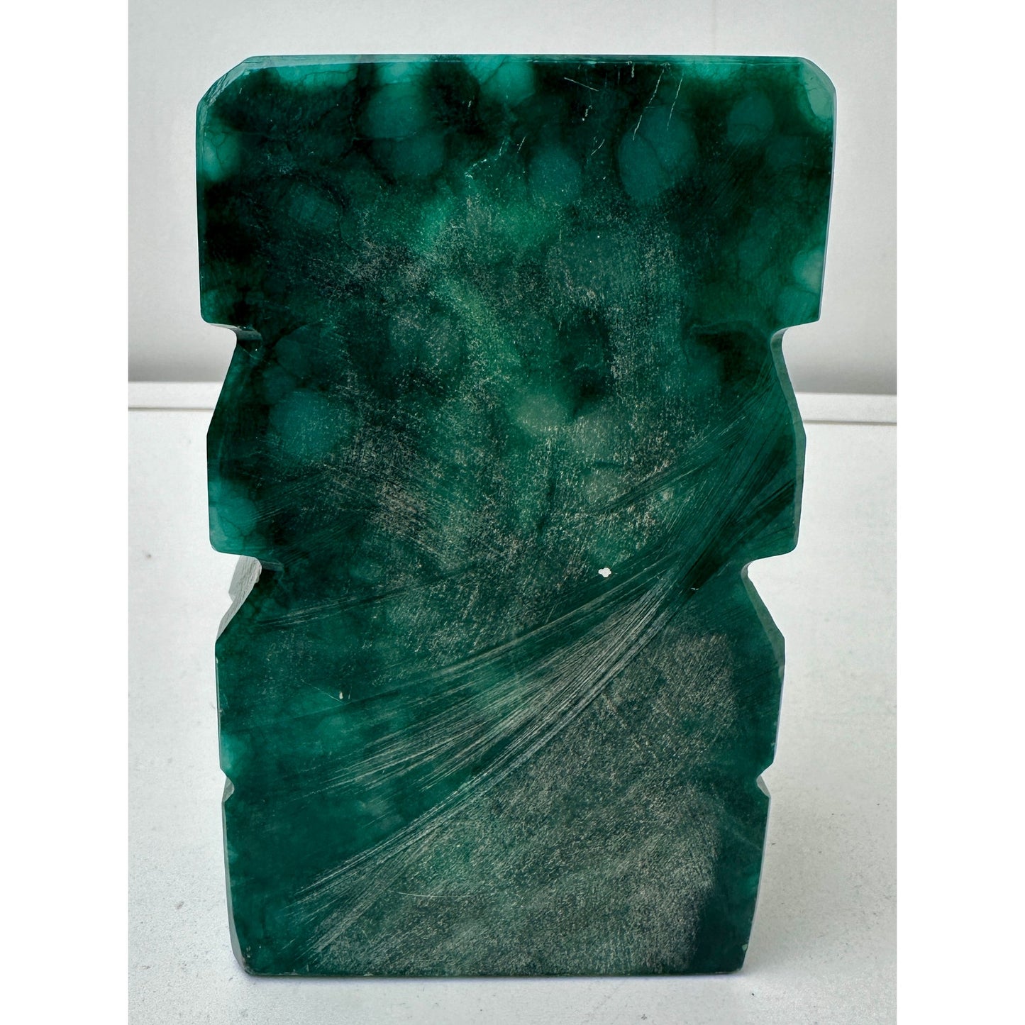 Vintage Hand-Carved Green Onyx Aztec/Mayan Tribal Figurine